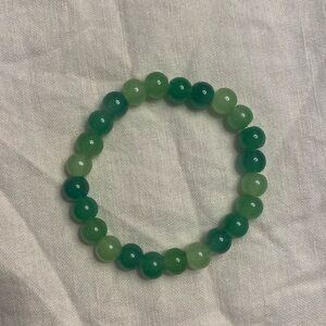 A handmade glass bead bracelet